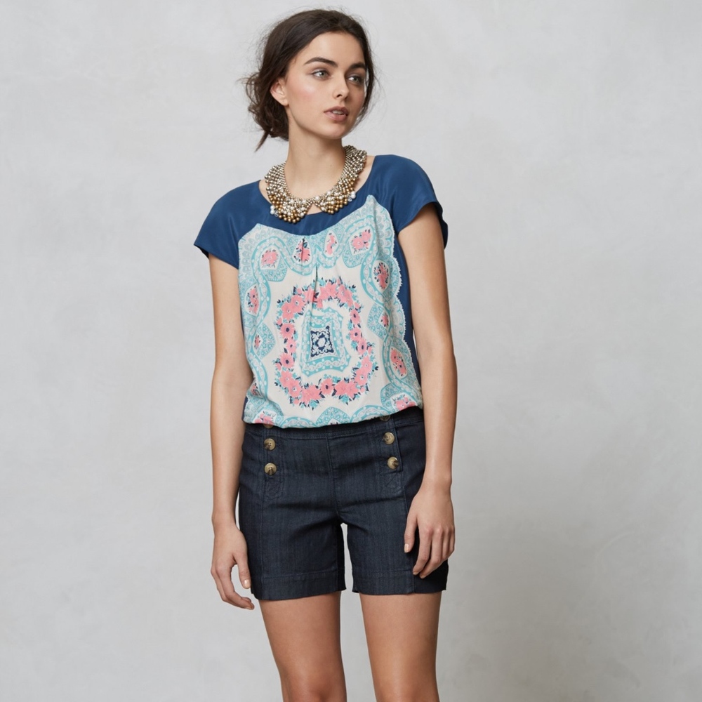 Anthro - Moulinette Soeurs Silk Fontes Blouse